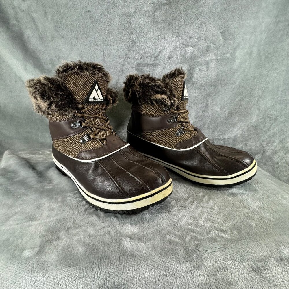 Mishansha Women's 9 Winter Snow Boots Outdoor Non-slip Warm Waterproof with fur